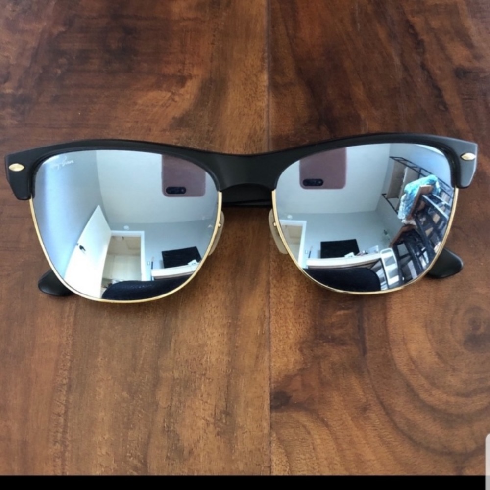 Ray Ban oversized club master mirrored sunglasses